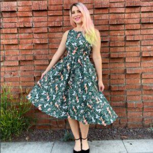 Forest Animals Vintage Midi Dress by Retrolicious
